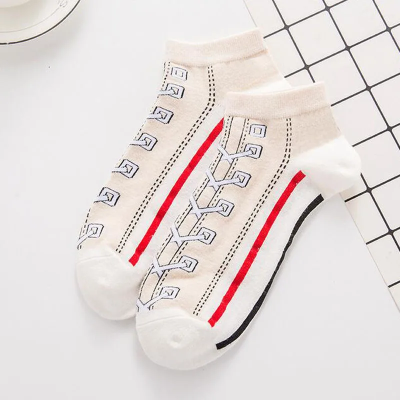 Beige Спортивные носки, хлопковые низкие носки, тапочки, носки для бега, баскетбола, велоспорта, корейские уличные носки для пар, мужские и женские 36-44 - Цвет: Beige
