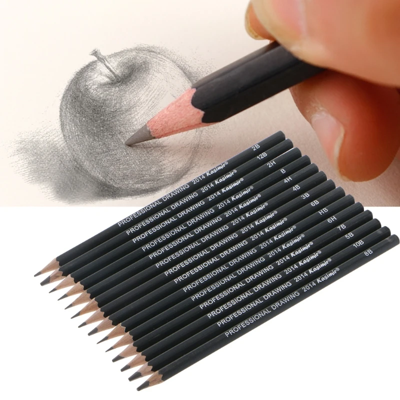 

14pcs Best Quality 12B 10B 8B 7B 6B 5B 4B 3B 2B 1B HB 2H 4H 6H Graphite Sketching Pencils Professional Pencil Set for Drawing