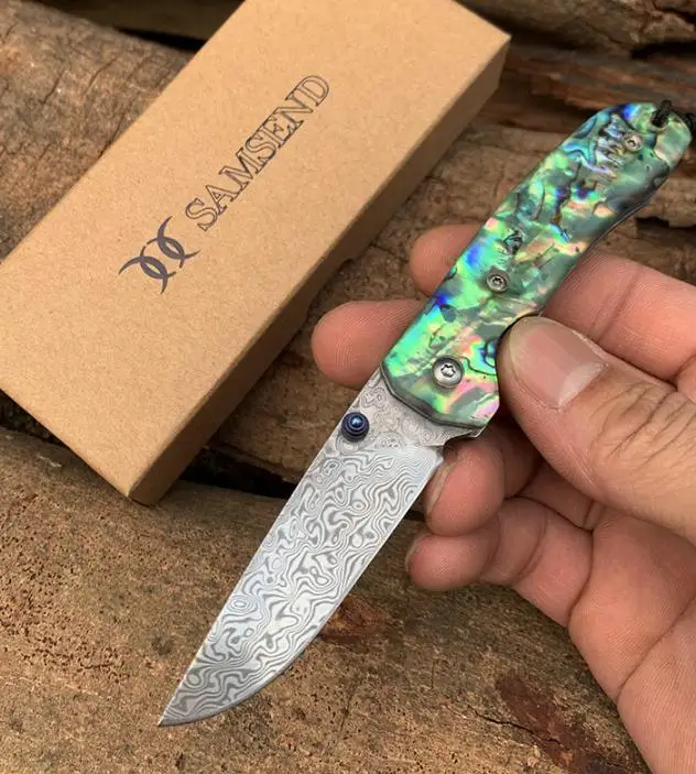 Green handle Горячая Ручная работа VG10 дамасский карманный нож шарикоподшипниковая система многофункциональные инструменты EDC Складной нож Дамасские Коллекционные ножи - Цвет: Green handle