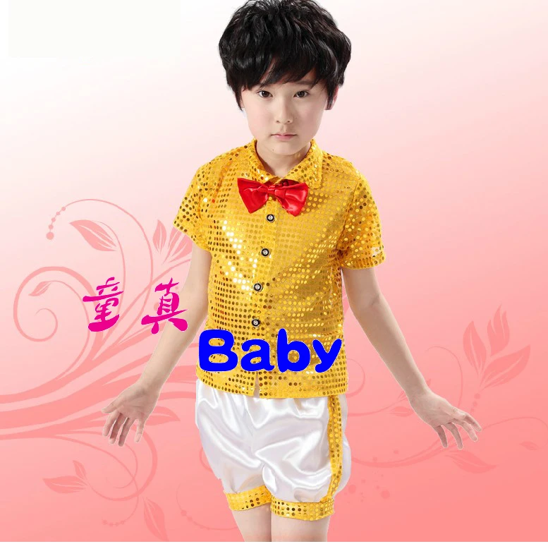 Костюм для джазовых танцев девочек топ с блестками в стиле хип-хоп Детский костюм