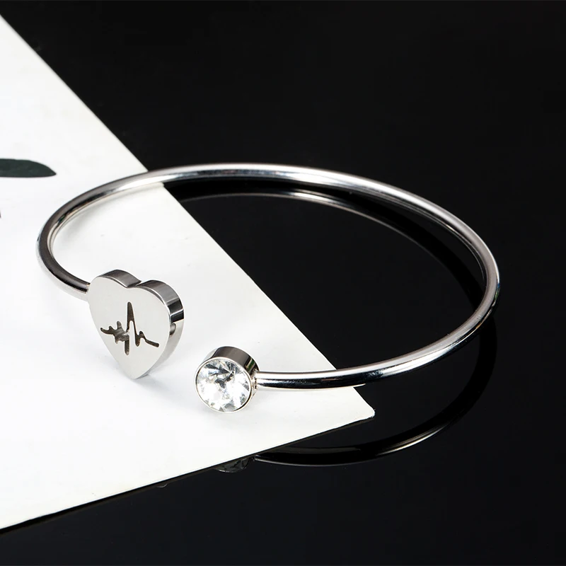 2 цвета Модный Регулируемый Открытый браслет из нержавеющей стали манжеты