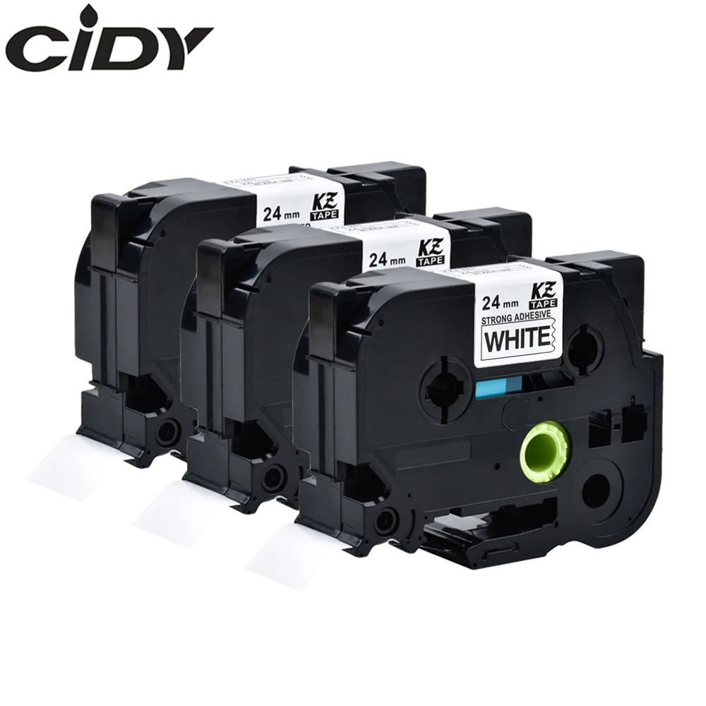 

CIDY 3pks TZe S251 TZe-S251 TZ-S251 TZ S251 Strong Adhesive Laminated Ribbon Black on White Tape Cartridge For Brother