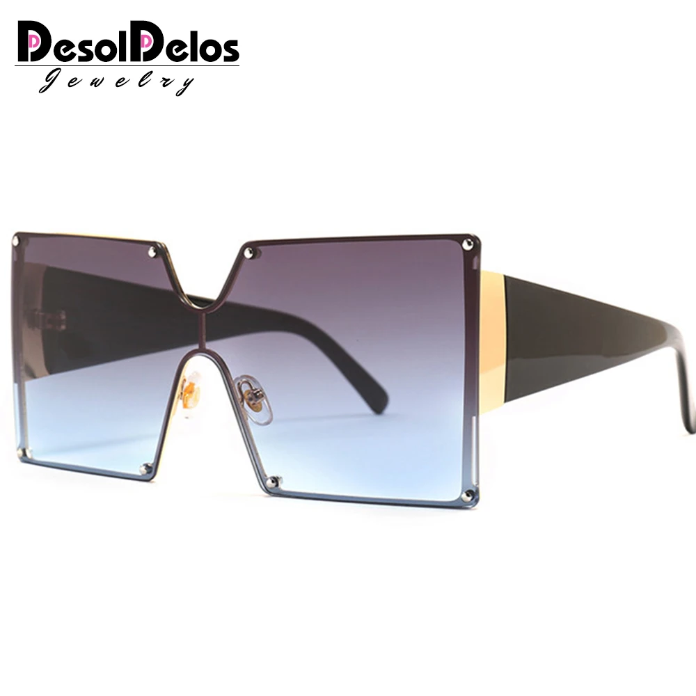 

Fashion Ladies Square Sunglasses Women Oversized Shades Vintage Brand Designer Silver Mirror Sun Glasses For Female D135