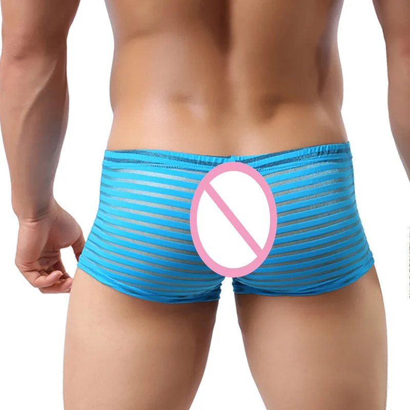 YUFEIDA сексуальное нижнее белье в полоску Боксеры Шорты сетчатые прозрачные Sunmmer