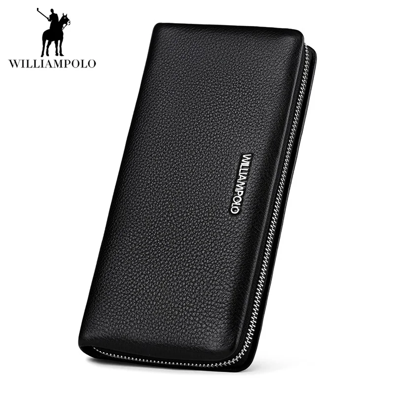 Мягкие кошельки из натуральной кожи на молнии мужские с рисунком личи Италия