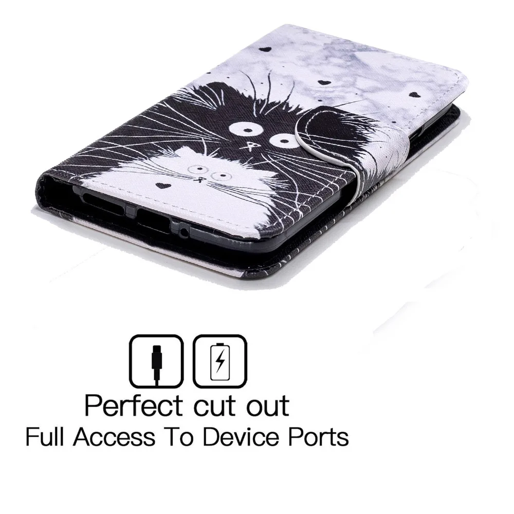 Чехол книжка из искусственной кожи с узором для телефона Motorola Moto G5S G6 Plus держатель