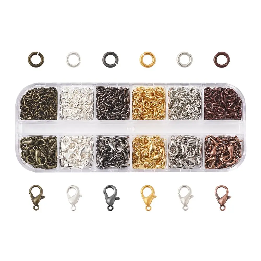 

Pandahall Mixed Color Zinc Alloy Lobster Claw Clasps and Brass Jump Rings Jewelry Findings About 748pcs/box