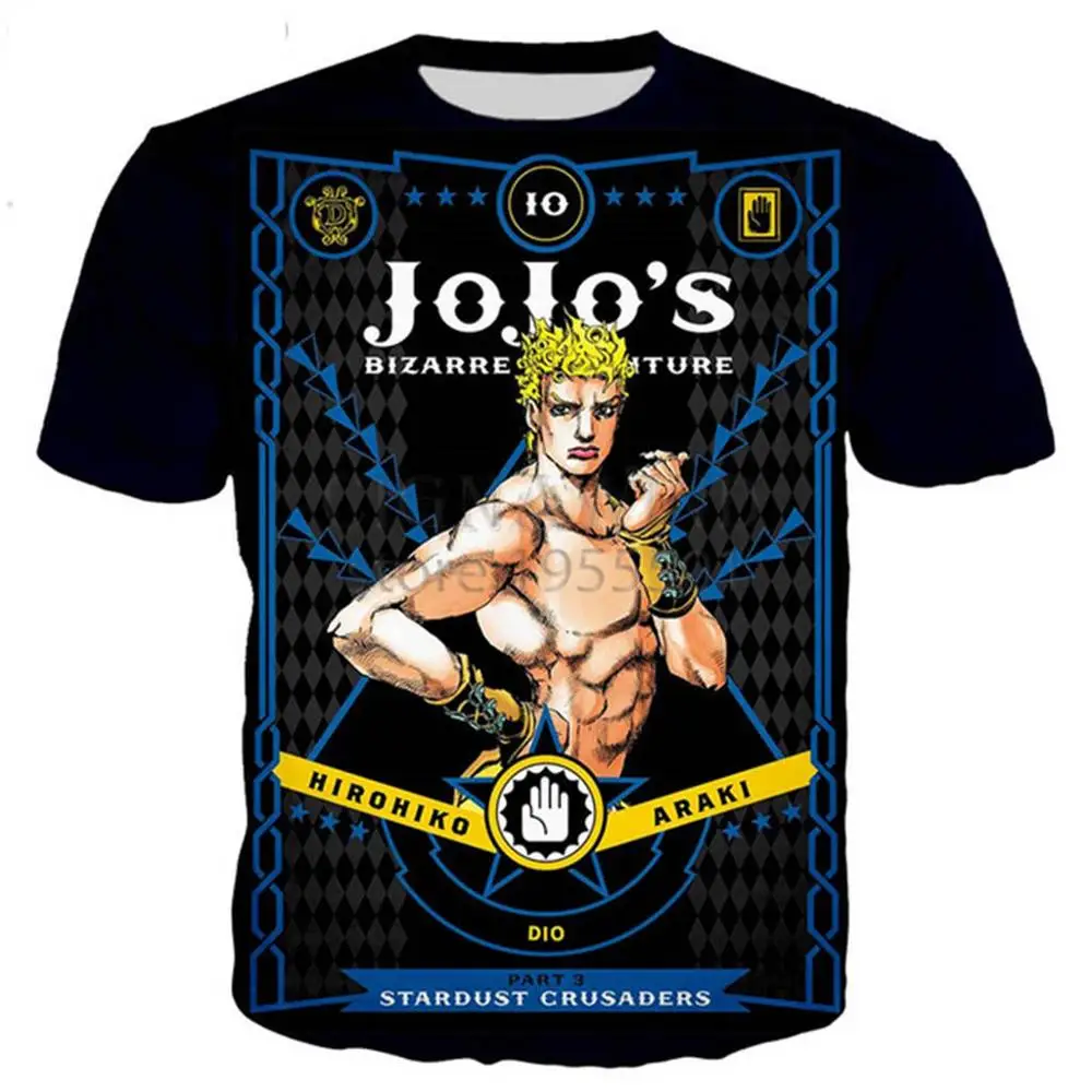 04 Новое поступление JoJo Необычные Приключения футболка для мужчин и женщин 3D принт Новинка модная футболка хип хоп Уличная Повседневная Летняя топы - Цвет: 04