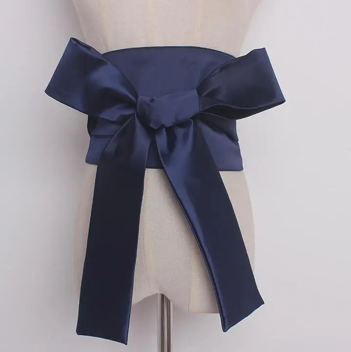 Женский подиумный Широкий атласный пояс с большим бантом винтажные корсеты для