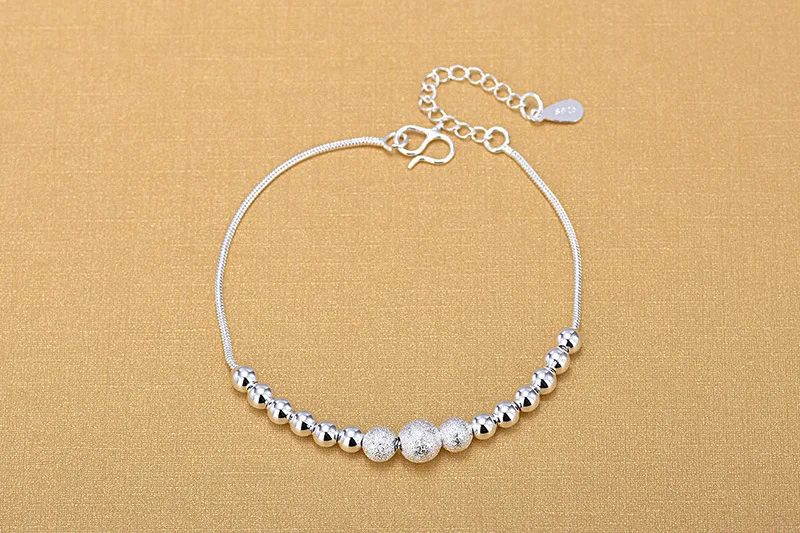 Браслеты на ногу женские из серебра 925 пробы с шариками|Анклеты| |