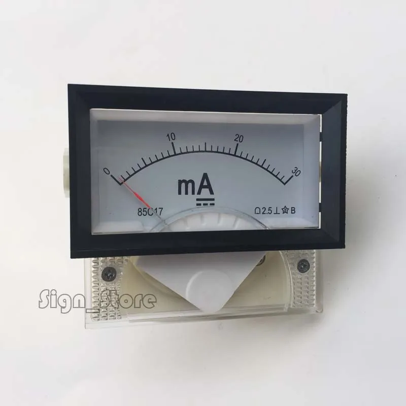 

85C17 амперметр с аналоговой панелью и постоянным током 30 мА для лазерного гравера Co2 DIY
