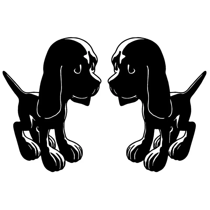 

14*12.7CM Funny Dog LEFT & RIGHT Rearview Mirror Decorative Stickers Cute Cartoon Sticker Accessories C6-1859