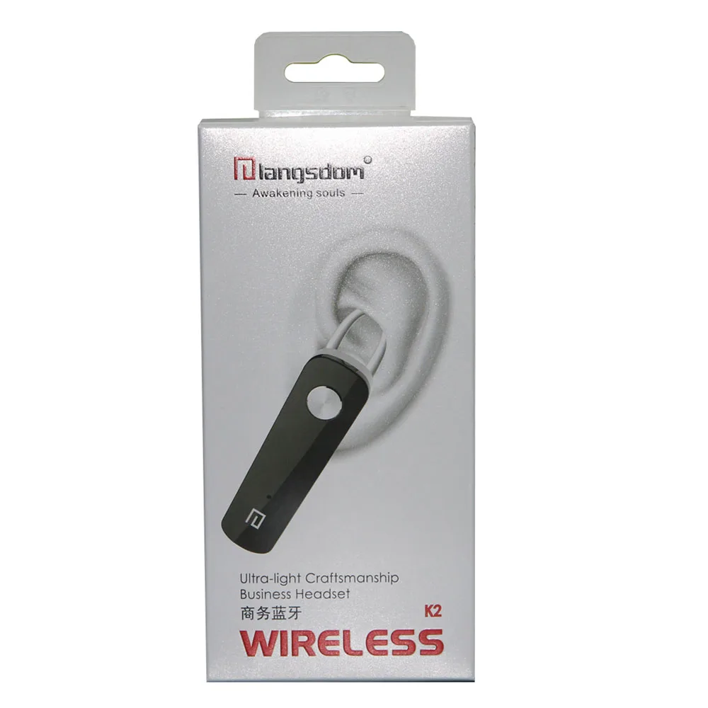 New Langsdom bluetooth earphone wireless hands-free earbud with mic headset for iphone android mp3 player K2 | Электроника