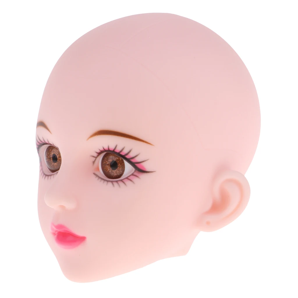 

1/4 Bjd Doll Large Bust Female Ball-Jointed Doll Body with Make up Head Brown Eyes DIY Making Parts Supplies