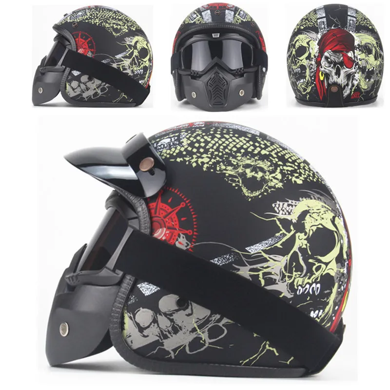 HD Matte Black 3 Горячая Распродажа, полушлем с открытым лицом, мотоциклетные шлемы, винтажные мотоциклетные шлемы, мотоциклетный шлем Casco - Цвет: HD Matte Black 3