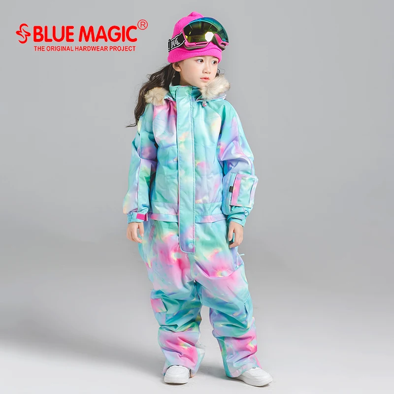 19 лыжных костюмов bluemagic для детей, водонепроницаемый комбинезон для прогулок на открытом воздухе для девочек и мальчиков, куртка для сноуборда Водонепроницаемый Лыжный комбинезон-30 градусов
