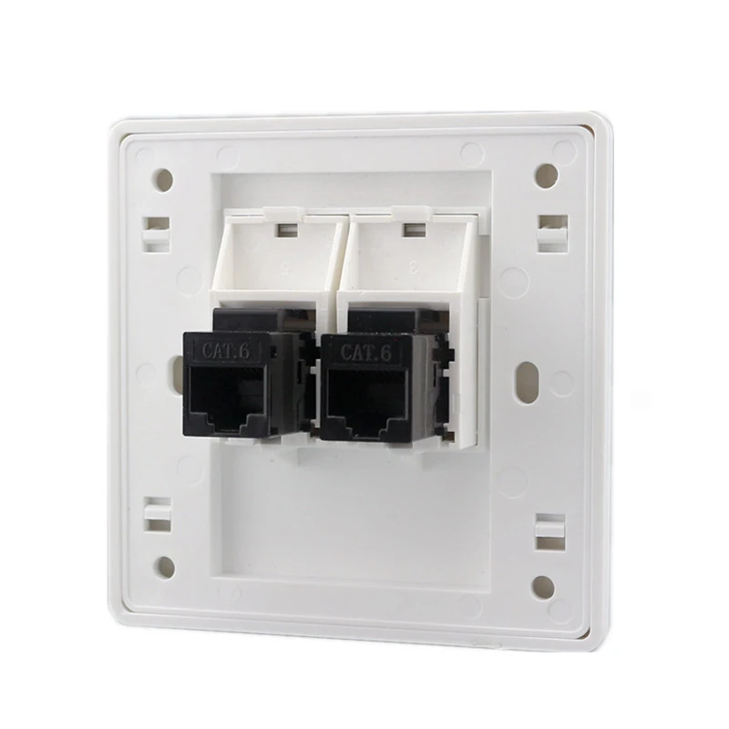 Мама-мама CAT6 RJ45 LAN Лицевая панель 86x86 мм Интернет-розетка