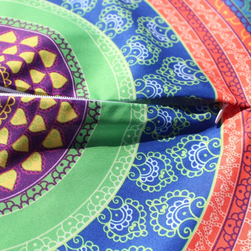 Gajjar прочные инструменты напольные подушки с индийской мандалой круглый Boho наволочка чехол Цветная текстильная подушка 43*43 см Прямая поставка
