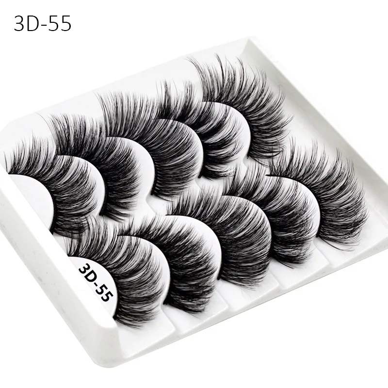 5 пар норковых волос накладные ресницы натуральные/толстые для завивки ресниц