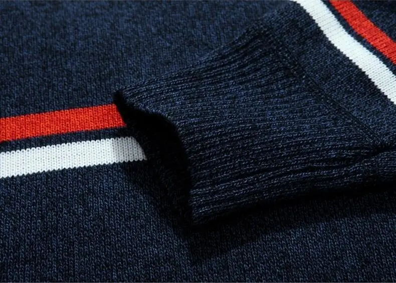 Мужская одежда 2019 кашемировый толстый свитер мужской модный в полоску со стоячим