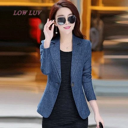 

Ladies spring and summer new short paragraph long sleeve suit small suit jacket ladies temperament slender lady