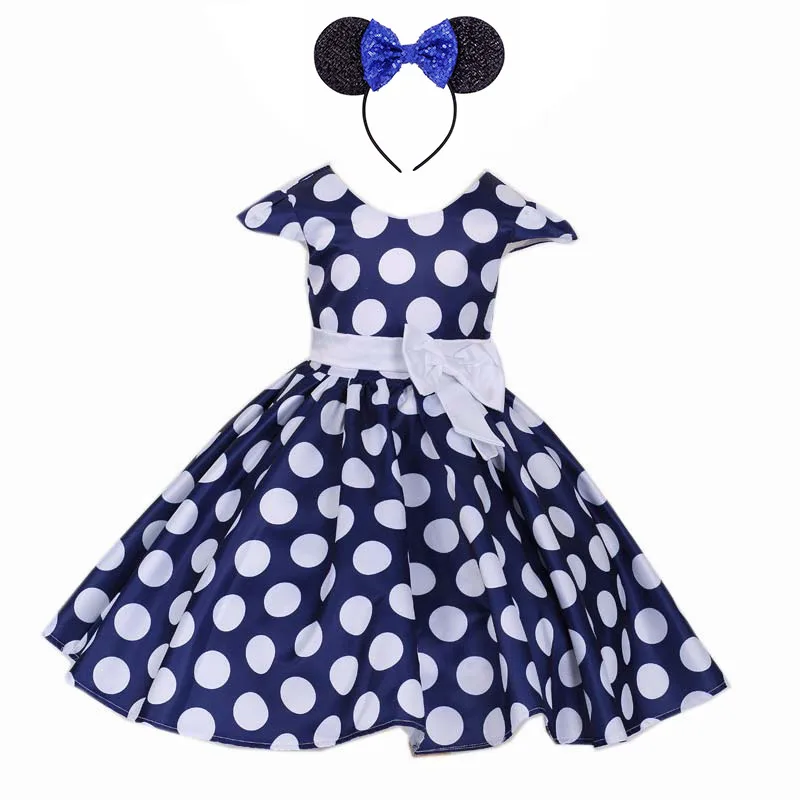 Minnie Mouse J Милая одежда с Минни Маус для маленьких девочек, мини-юбка выше колена, летнее праздничное фатиновое платье в горошек для малышей, одежда с дизайном «Микки», детское платье - Цвет: Minnie Mouse J