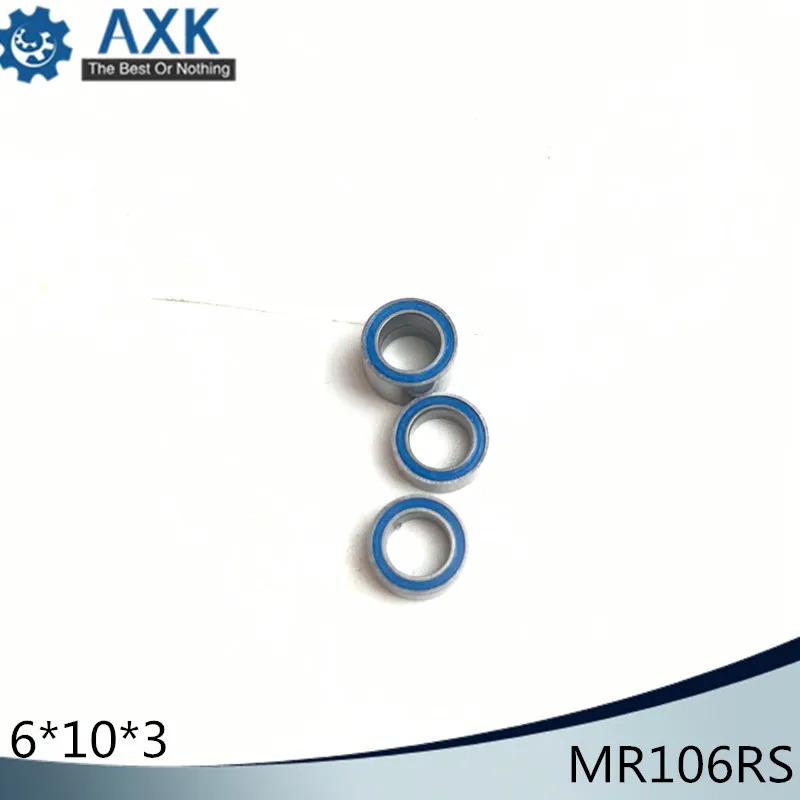 MR106RS подшипник ABEC 3 (10 шт.) 6*10*3 мм миниатюрный MR106 2RS упорные шариковые подшипники RS