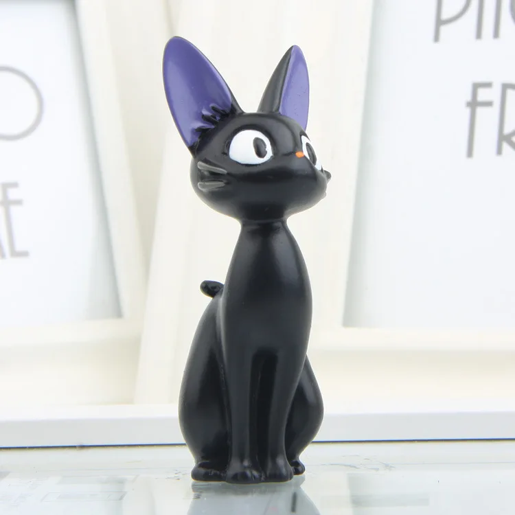Черная кошка jiji и Белый Кот Кики Услуги DIY куклы animiation фигурку Дети Игрушечные лошадки подарок Миниатюрная модель кукольный дом