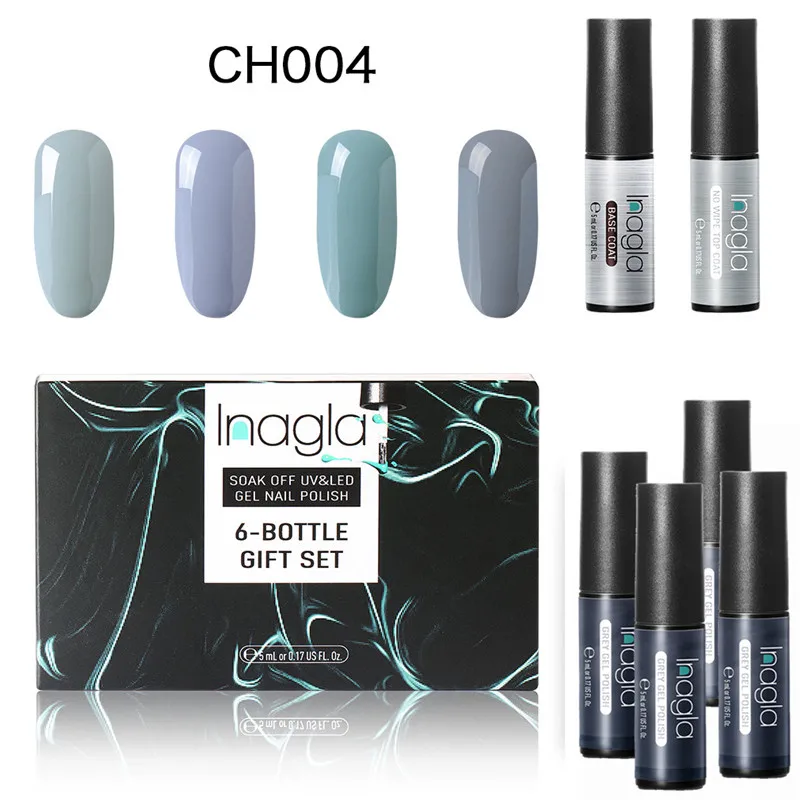 

Inagla 6pieces/Set Nail Art Gel 5ML UVLED Gel Nail Polish Set Nail Gel Polish Kit Gel Varnish Nail Tools For Manicure Tools kit