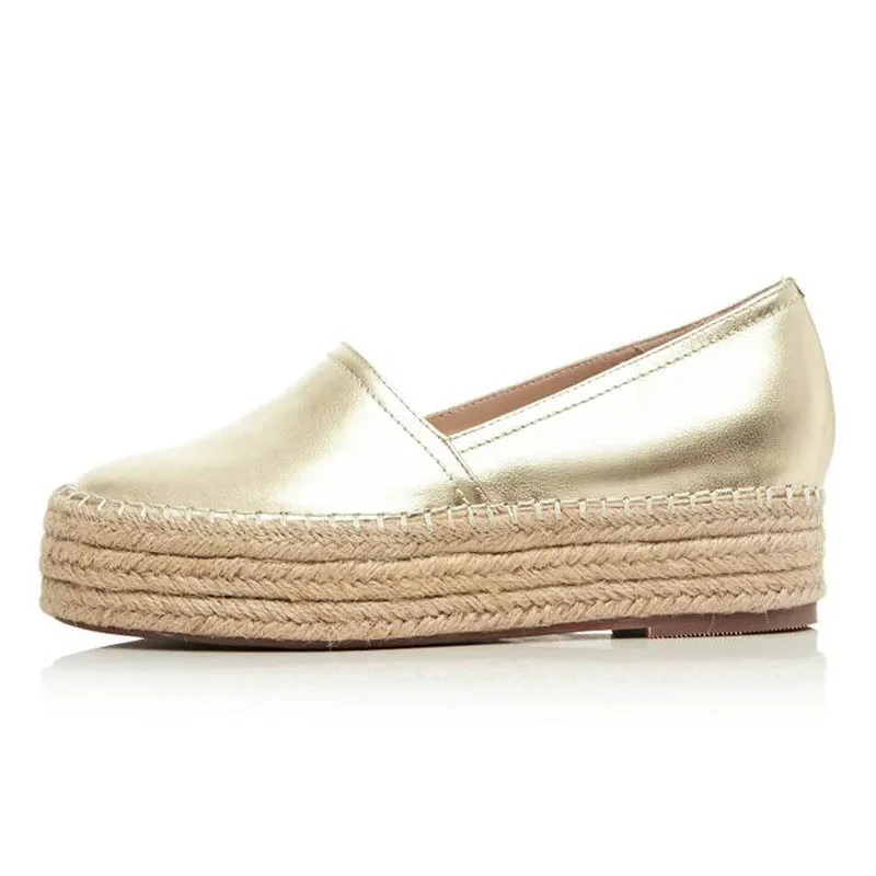 Новинка женские повседневные лоферы из натуральной кожи без застежки соломенные