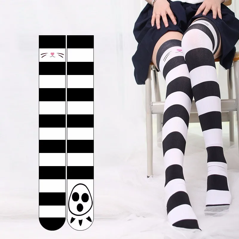 Лолита ботфорты гетры Kawaii Cat Paw маленький аниме пончики 3D чулок с принтом в стиле