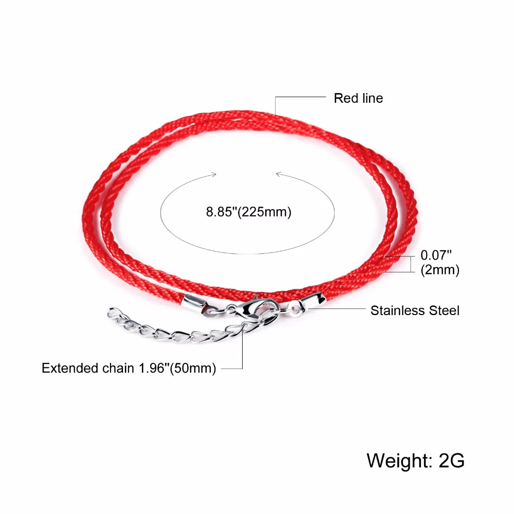 50 см двухслойный модный браслет с красной нитью двухслойная Регулируемая