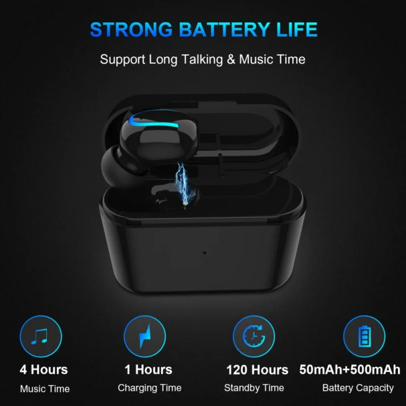 Вкладыши Беспроводные Bluetooth 4 2 наушники имеется функция шумоподавление и