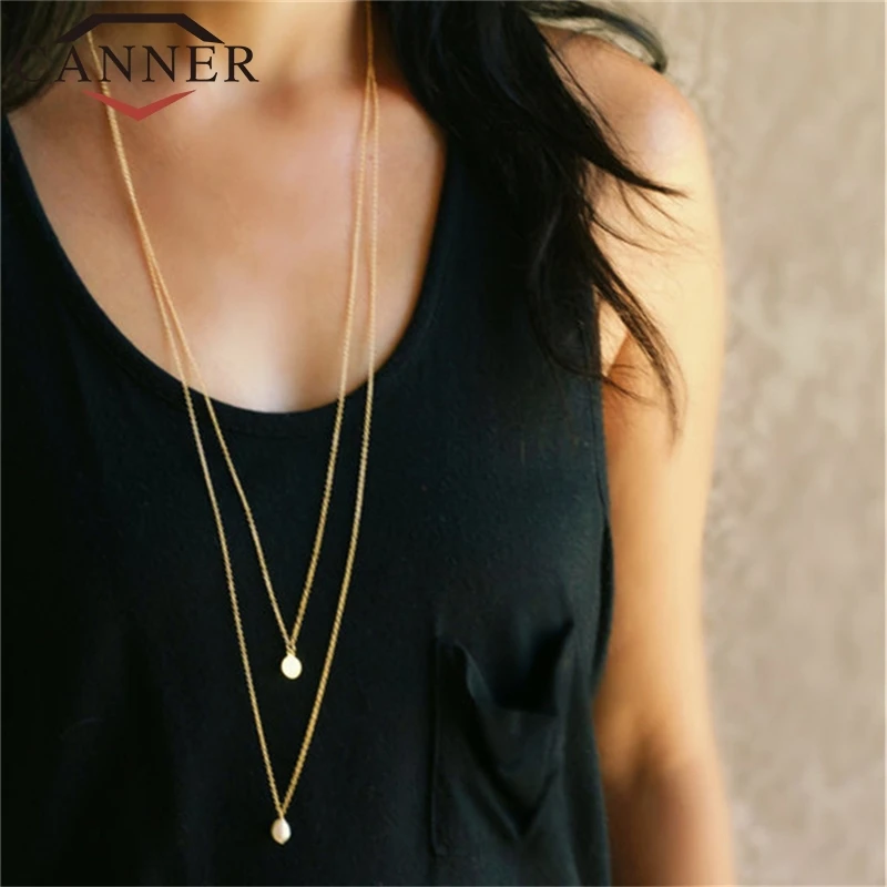 Женское Двухслойное ожерелье с подвеской из искусственного жемчуга | Украшения и