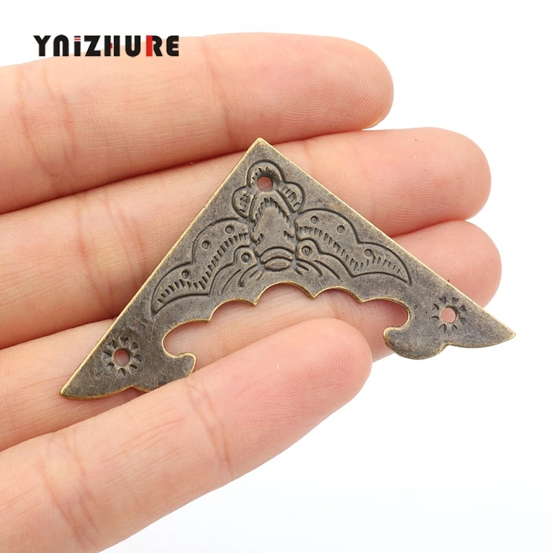 10 шт. старинные бронзовые уголки филигранные треугольные летучая мышь кабошоны