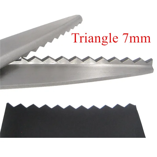 Triangle7mm 23,5 см ЗИГЗАГ Швейная резка портновские ножницы для шитья ножниц кожа ткань для рукоделия инструмент обивки Текстиль деним сделай сам - Цвет: Triangle7mm