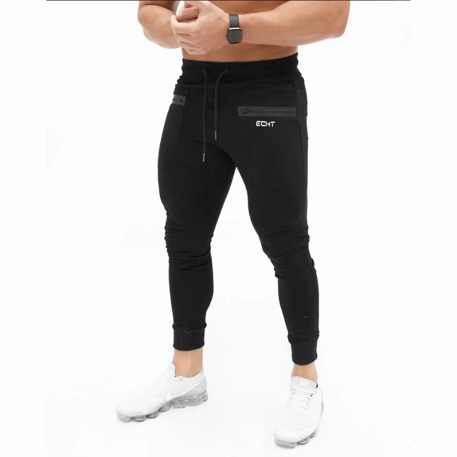 2018 Новый Осень Jogger Штаны Для мужчин хлопок лоскутное пот установлены