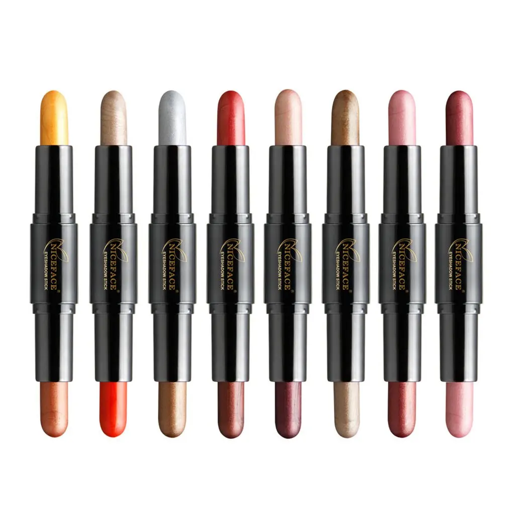 Двойной головкой карандаш для век 2 цвета золотого с бриллиантами Розовый