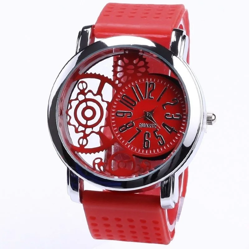 Top Silicone Rubber Mesh gadget dial Watch Sport women analog quartz wristwatches casual girl teen lady teens S009 | Наручные часы