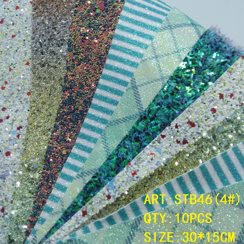 Прозрачный запас 1 комплект (10 шт.) 30X15 см Alisa Glitter Cuero Sintetico Leather для