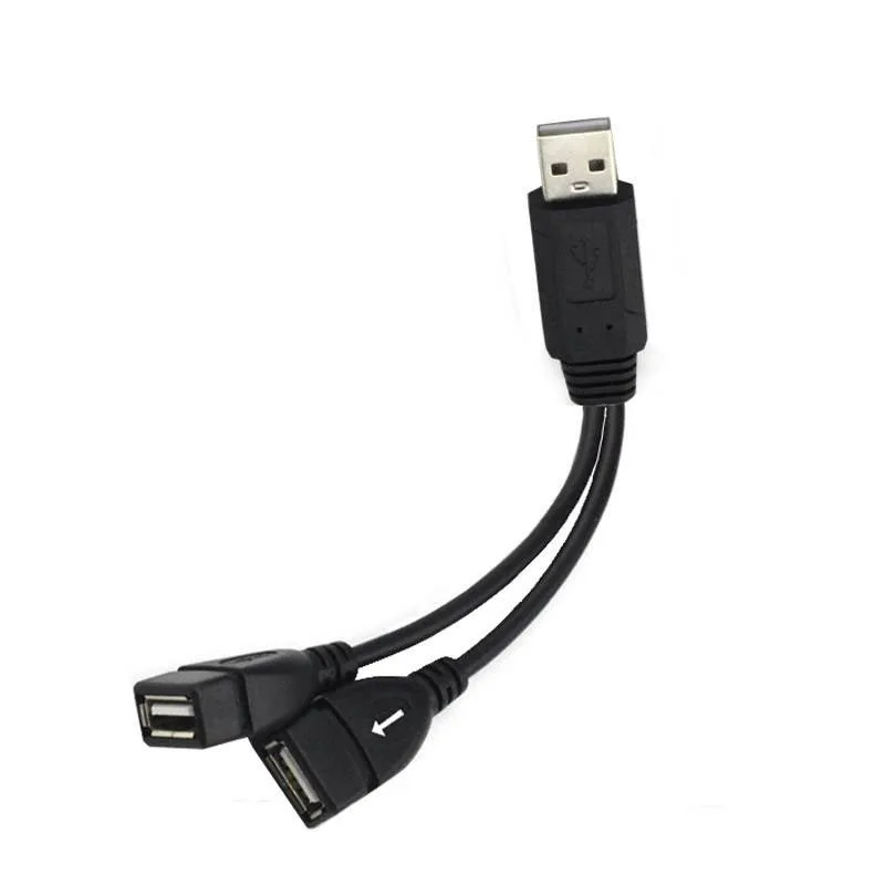Горячая Распродажа Кабель адаптер USB 2 0 1 Male To Dual Female Jack Y Splitter прочный шнур