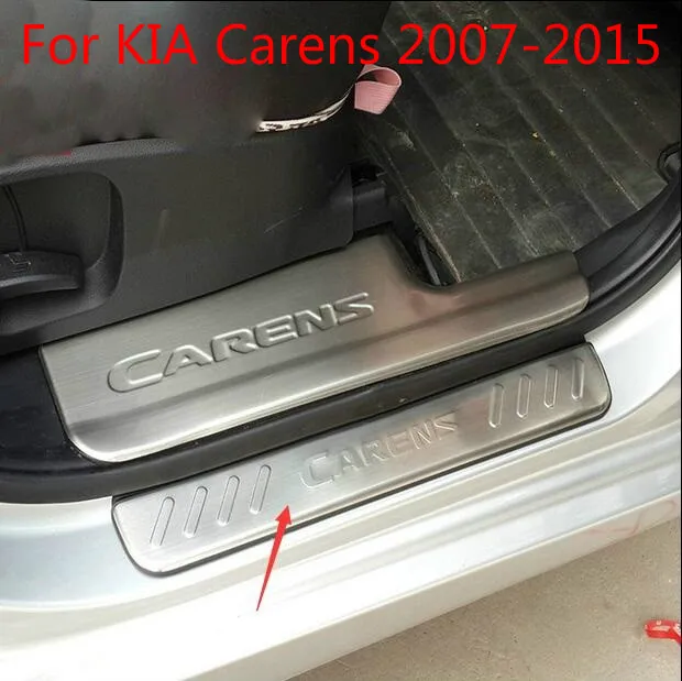Накладка на порог из нержавеющей стали для KIA Carens 2007 2015 автомобильные аксессуары
