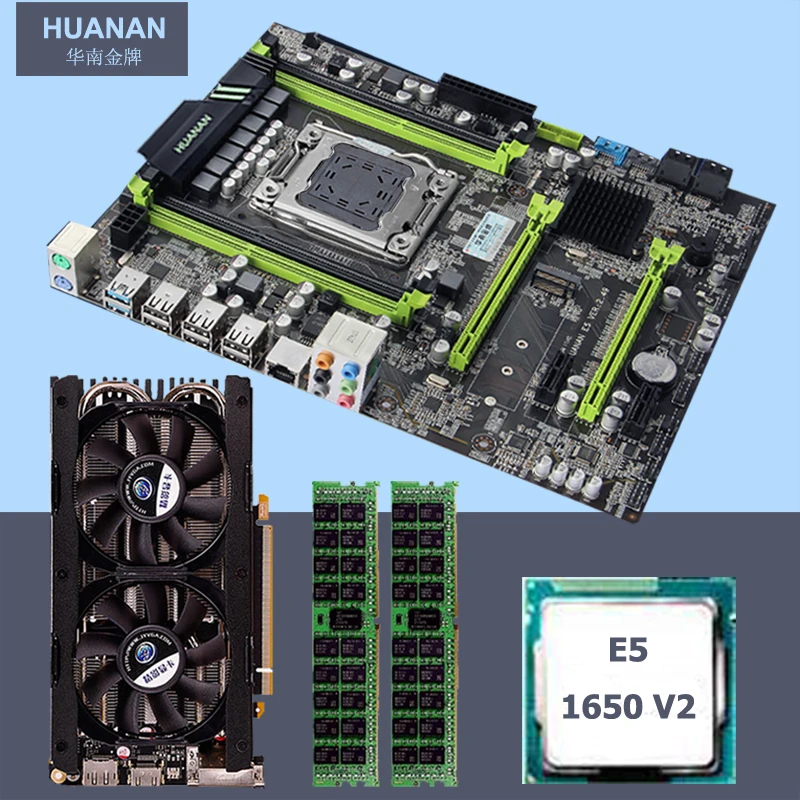 Бренд HUANAN ZHI X79 материнская плата с M.2 слотом ЦП Intel Xeon E5 1650 V2 3 5 ГГц ОЗУ 16 Гб (2*8 ГБ) 1600