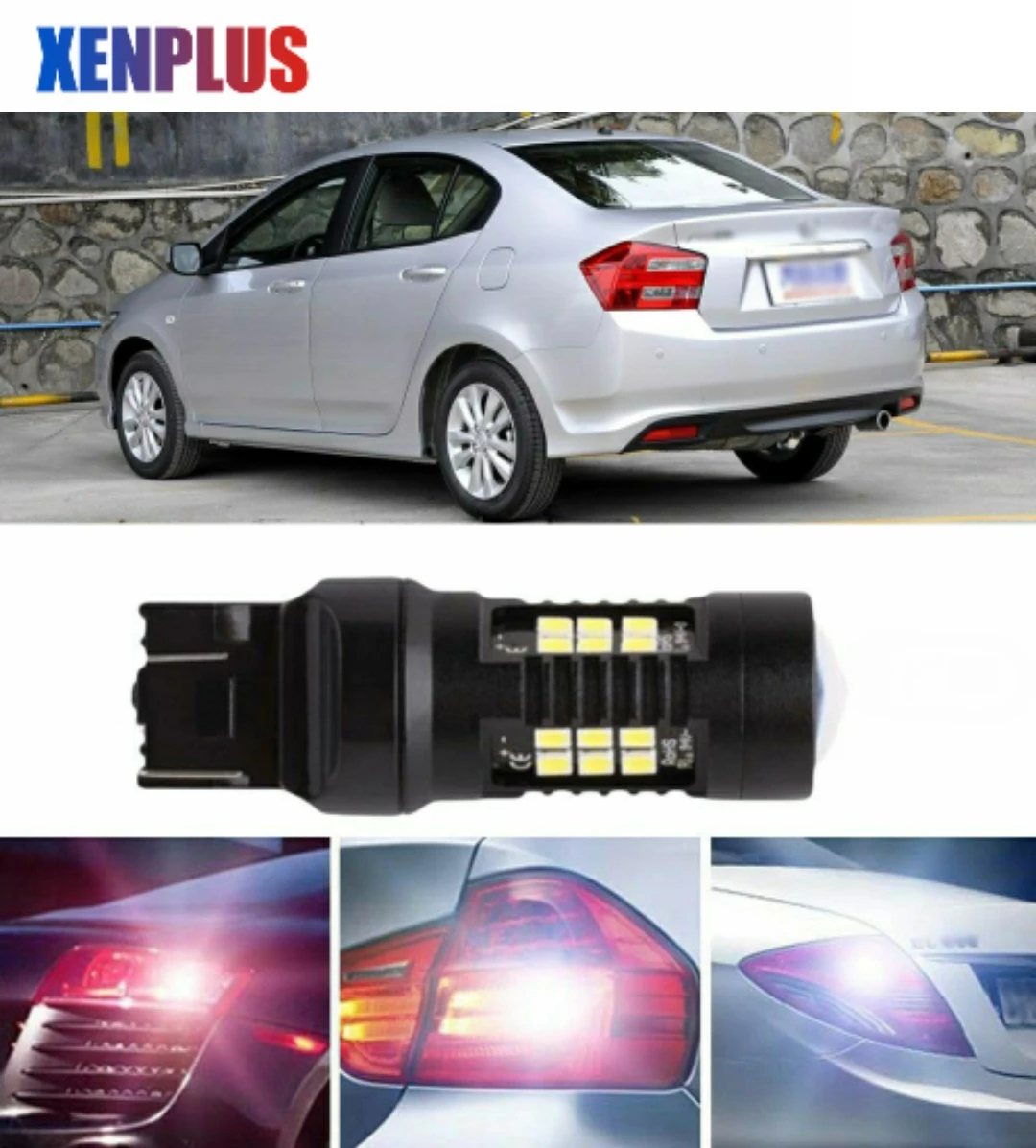 XENPLUS 2шт без ошибок светодиодный 1200Lm T20 W21W W21/5W WY21W 7443 лампа p27/7w Автомобильный