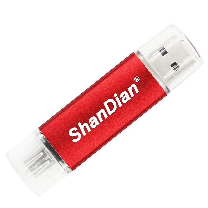 Red SHANDAIAN, мини USB флеш-накопитель, OTG, смартфон, флешка, 64 ГБ, 8 ГБ, 16 ГБ, 32 ГБ, 4USB флешка, планшет, ПК, флешка, USB внешний накопитель - Цвет: Red