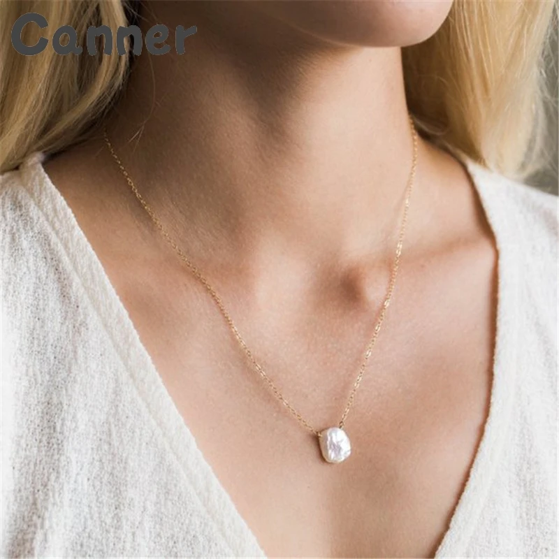 Женское Ожерелье с жемчугом в стиле барокко Canner ожерелье имитацией квадратной