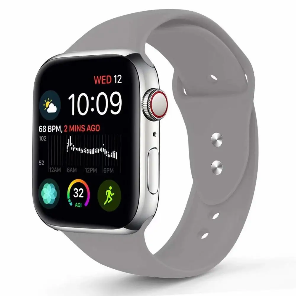 10 шт./лот 22 2 цвета пряжки твердый силикон ремешок для наручных часов Apple Watch Смарт i-Watch 38/40/42/44 мм браслеты 1/2/3/4G браслет