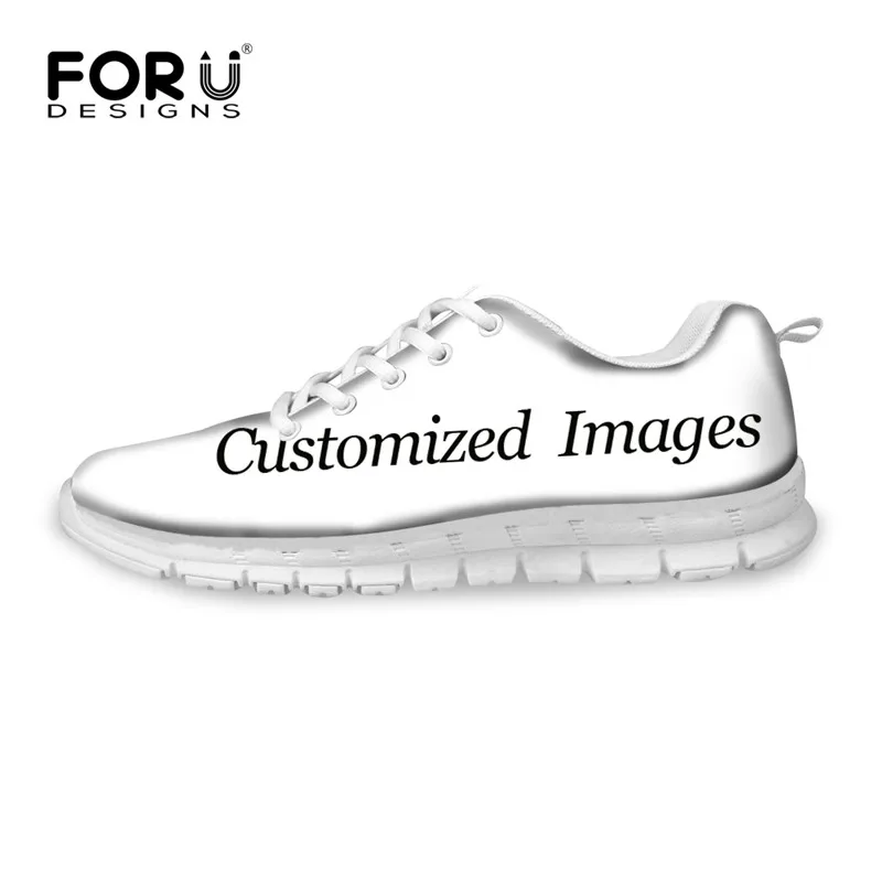 custom AQ FORUDESIGNS/рисунок собачья лапа; женские кроссовки на плоской подошве; сетчатая дышащая женская Повседневная прогулочная обувь со шнуровкой; sapato feminino - Цвет: custom AQ