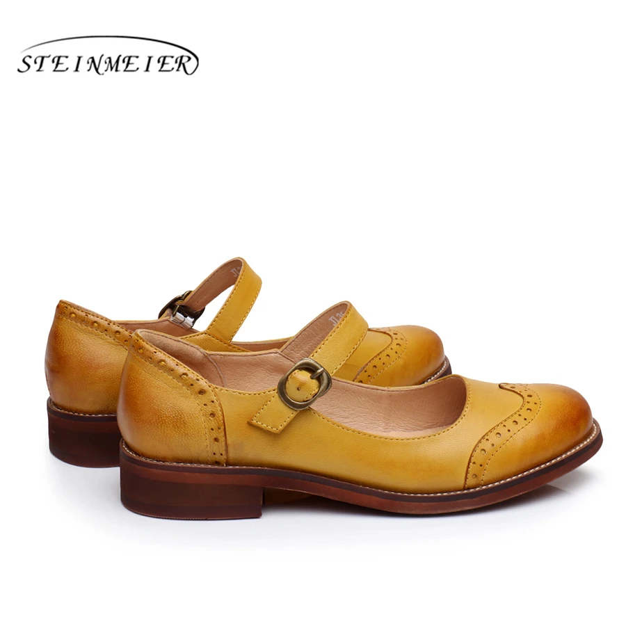 Женская Повседневная обувь из натуральной кожи на плоской подошве Сандалии с