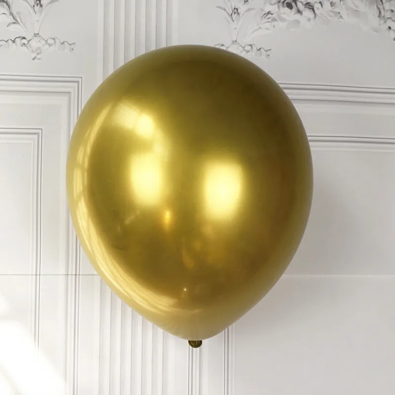 ChromeGold 18 дюймов 12 дюймов 10 дюймов металлические хромированные шары латексные Свадебные украшения для дня рождения золотые серебряные шары - Цвет: ChromeGold